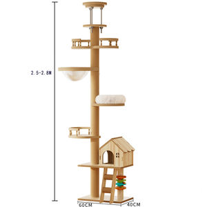 Venta al por mayor de lujo alto gato grande árbol torre con rascador cama hamaca muebles para gatos de alta resistencia - Product Image 5