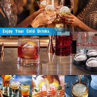 Molde de Silicona Redondo Grande para Cubos de Hielo con Diseño de 6 Cavidades, Fabricante de Hielo Esférico para Bebidas como Bourbon, Scotch y Old Fashioned