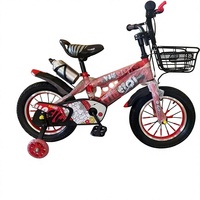 Vélo VTT Enfant en Acier avec Panier, Cadre Robuste 16 Pouces, Roues d'Apprentissage, Frein à Câble, 1 Vitesse, Rayons Colorés, Protection de Chaîne Intégrale