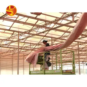 Prasada venlo roof structure 4mm thickness pc greenhouse with inner shading system