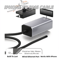 Kabel Eksternal Berkabel 50cm untuk iPhone iPad Lighting ke RJ45 10/100Mbps Ethernet Adapter DAFEI-982 Tersedia