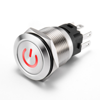 Interrupteur à bouton-poussoir 220V 3A, montage sur panneau, écrou de verrouillage fileté, IP65, LED, appareil électroménager, acier inoxydable, aluminium, 2NO2NC