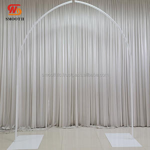 ขาตั้งซุ้มโลหะคริสตัลแบบแขวนสำหรับตกแต่งเวทีงานแต่งงานแบบเรียบใช้ไฟ LED ฉากหลังตกแต่งทางเดิน - Product Image 4