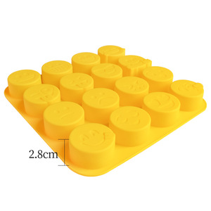 Emoji <b>Silicone</b> Cake Mold 16 Cavities Round Face Expressions For Chocolate Pudding Mousse <b>Baking</b> Tools - Product Image 2