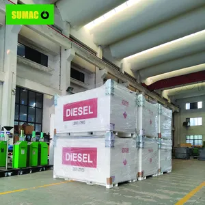 Sumac tangki kubus bahan bakar diesel portabel dengan pompa/harga tangki bahan bakar diesel/tangki penyimpanan minyak bahan bakar diesel dinding ganda