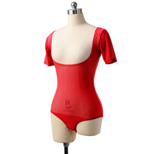 Offre Spéciale haute qualité femmes filles pratique Costume eau gaze poitrine soutien à manches courtes danse du ventre <span class=keywords><strong>justaucorps</strong></span> - Product Image 6