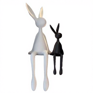 Adornos de Cerámica de Lujo con Forma de Conejo, Diseño Art Deco, para Aniversario, Decoración Creativa para Sala de Estar, Mueble para TV, Vinoteca, Entrada - Product Image 4