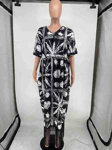 Vestido africano de verano para mujer, estilo boubou, dashiki, Ankara, <span class=keywords><strong>con</strong></span> estampado moderno, manga corta, holgado, <span class=keywords><strong>con</strong></span> borlas, maxi vestido para dropshipping. - Product Image 2
