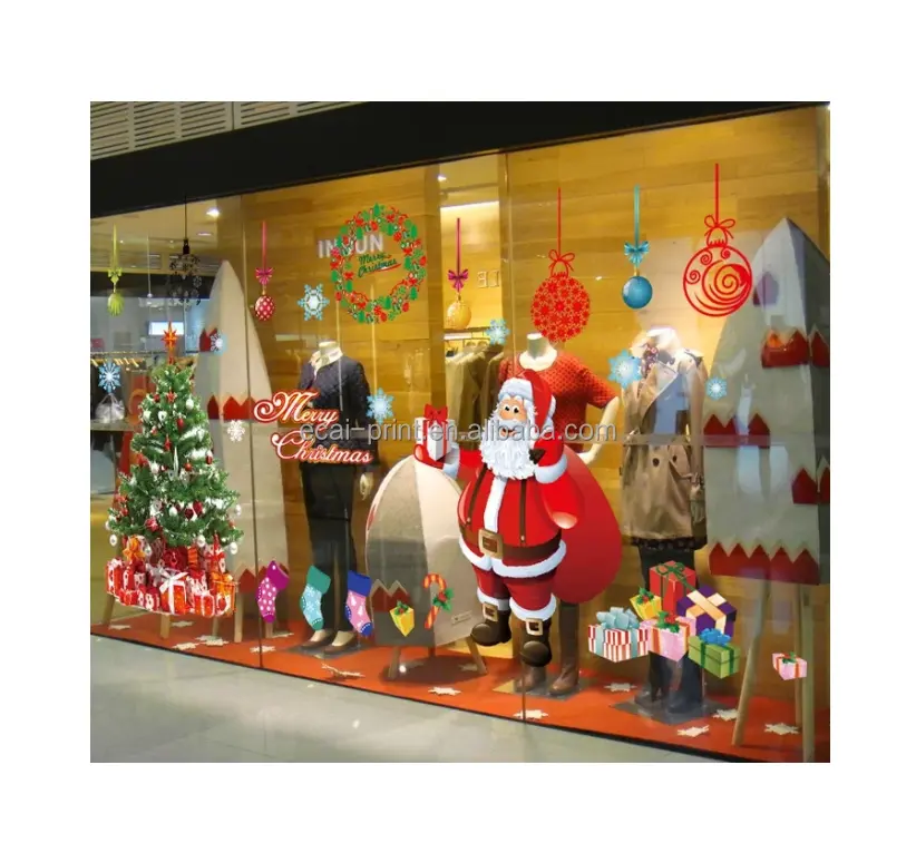 Decorative PVC stickers waterproof Christmas window/glass film stickers