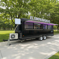 Remolque de comida móvil con certificado DOT/VIN con dos ventanas grandes, camiones de comida de concesión con equipo de cocina completo a la venta