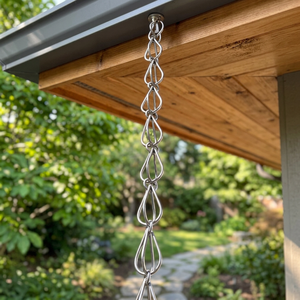 Cadena de Lluvia Decorativa de Aluminio Premium para Drenaje de Agua en Techos, Jardines y Exteriores del Hogar - Product Image 4