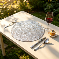 Sets de table personnalisés pour la table à manger, sets de table ronds pour mariage, antidérapants, isolants thermiquement, en PVC, pour la maison, le restaurant, les banquets