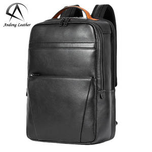 Sac à dos pour ordinateur portable Andong en cuir pour hommes, 15,6 pouces, avec dos respirant, en cuir de vache véritable, sacs à dos tendance pour hommes 6755 - Product Image 1
