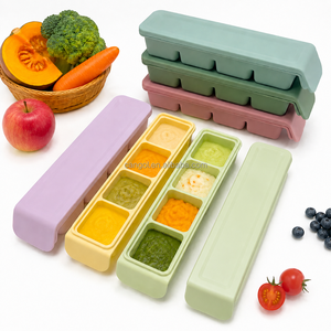<span class=keywords><strong>Bac</strong></span> de congélation en silicone sans BPA avec couvercle, récipients en silicone pour purées et légumes - Product Image 1