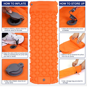 Matelas pneumatique gonflable ultraléger pour l'extérieur et oreiller auto-gonflant rapide et pliable pour le camping - Product Image 2