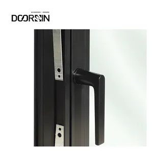 Doorwin - Janela de liga de alumínio de boa qualidade com isolamento acústico, resistente a furacões, vidro duplo inclinado e giratório