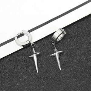 Haute qualité femmes hommes en acier inoxydable boucles d'oreilles goutte noir/argent couleur croix gothique Punk Rock <span class=keywords><strong>Style</strong></span> Pendientes Mujer <span class=keywords><strong>Moda</strong></span> - Product Image 2