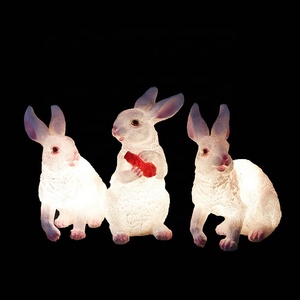 Lampe LED de Sculpture animale simulée de paysage de jardin extérieur, lumière lumineuse en résine fibre de verre Motif <span class=keywords><strong>lapin</strong></span> - Product Image 6
