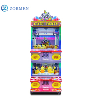 Máquina expendedora de garras apilable de doble capa para 4 jugadores Zormen Source Factory, con luz RGB de mapache, ideal para fiestas y carnavales.