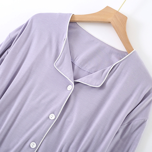 Custom <strong>New</strong> Style Women Home Clothes Autumn Winter <strong>Modal</strong> Sleepwear <strong>Plus</strong> Size Turn-Down Collar for Women - Product Image 4