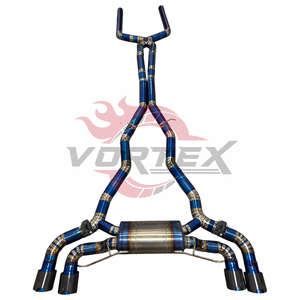 ท่อไอเสีย Vortex Titanium Valvetronic สำหรับ F92 F93 M8 4.4T S63 ระบบแคทแบ็กสมรรถนะสูงสำหรับการแข่งขัน ชุด Pie-cut สีน้ำเงิน - Product Image 1