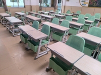 Vente en gros XIANGJU Nouveau design Bureau et chaise confortables pour la pause déjeuner en classe avec panier de rangement