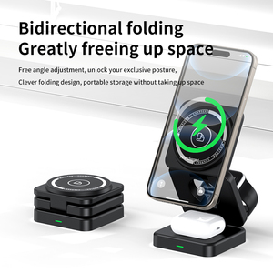 Cargador Inalámbrico Magnético 3 en 1 Multifuncional Portátil y Plegable de 15W H66 para iPhone, Reloj y Auriculares - Product Image 5