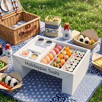 Einweg-Sushi-Box aus Papier mit Klappdeckel für japanische Speisen zum Mitnehmen