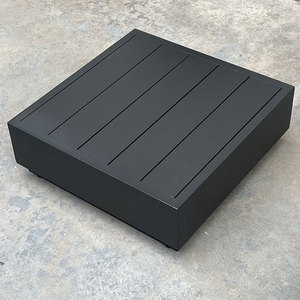 Furnitur luar ruangan semua cuaca logam hitam Modern poolside tempat tidur ganda kursi santai kursi malas aluminium luar ruangan - Product Image 4