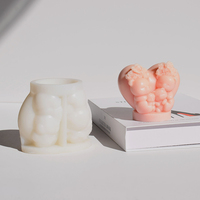 Moule en silicone en forme de cœur pour famille d'ours, moule 3D chaud pour animaux de la famille, pour décoration artisanale DIY