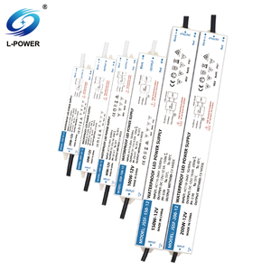 แหล่งจ่ายไฟแบบแถบบาง LED 20W-200W ตัวเลือก12V24V ไฟโฆษณากลางแจ้งพร้อมกล่องไฟสลับแหล่งจ่ายไฟ IP67 - Product Image 2