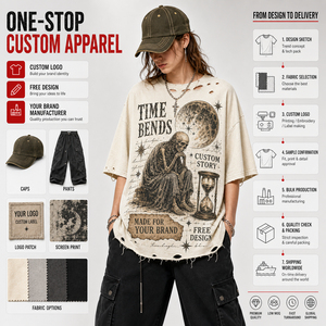เสื้อยืด 300GSM แบบ OEM สั่งทำพิเศษ ผ้าคอตตอนหนานุ่ม ซักย้อมสีแบบแอซิดวอช ทรงโอเวอร์ไซส์ ครอปทรงบ็อกซี่ ประดับคริสตัลวิบวับ เสื้อยืดผู้ชาย - Product Image 1