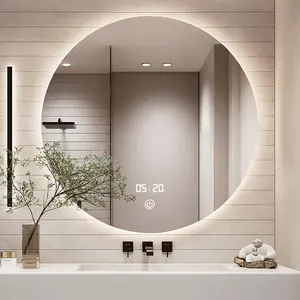 Настенное светодиодное зеркало для ванной комнаты с подсветкой, умное круглое зеркало с подсветкой, с динамиком и лупой