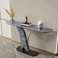 Table console en pierre frittée de luxe italienne, meuble mural minimaliste moderne pour entrée et salon