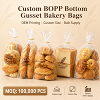 Sacs à fond plat en BOPP transparent de qualité alimentaire, micro-perforés, pour l'emballage de pains de boulangerie, vente en gros