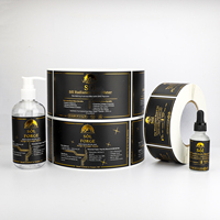Conception de logo de marque cosmétique personnalisée, étiquette, impression d'autocollants en vinyle avec feuille d'or, étiquettes d'emballage pour produits de soin de la peau