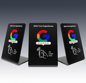 แท่นวาง NFC แสดง QR Code เมนูรีวิวโซเชียลมีเดียอัจฉริยะ ชิปแบบตั้งโปรแกรมได้ แก้ไขข้อมูลได้ รองรับ Google Review - Product Image 6