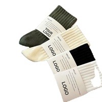 Chaussettes personnalisées avec logo, chaussettes de sport en jacquard tricoté, chaussettes de sport personnalisées blanches pour hommes, chaussettes de sport en coton pour la salle de sport