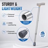 Bâton de marche Quad Canne en aluminium Offre Spéciale personnalisé pour hommes Béquilles à usage quotidien confortables pour fournitures de thérapie de réadaptation