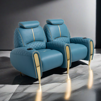 Luxuriöses Heimkino mit elektrischem Lift im Atmosphärischen Stil, Komfortablem Premium-Leder und Gekühltem Getränkehalter für Schulgebrauch