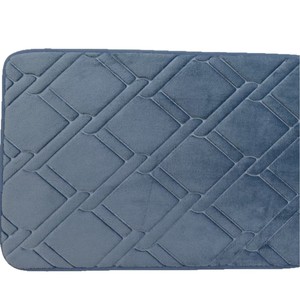 Alfombra de baño geométrica minimalista, rectangular, gris, de fibra de poliéster, absorbente, antideslizante, para baño, dormitorio, sala de estar - Product Image 3