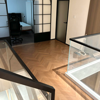 Rampe en verre moderne en alliage d'aluminium, système de garde-corps en verre à base en U pour escalier et balcon