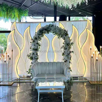 Arche de mariage SMS en métal avec LED, support de toile de fond pour scène, accessoires de fête de mariage pour la décoration