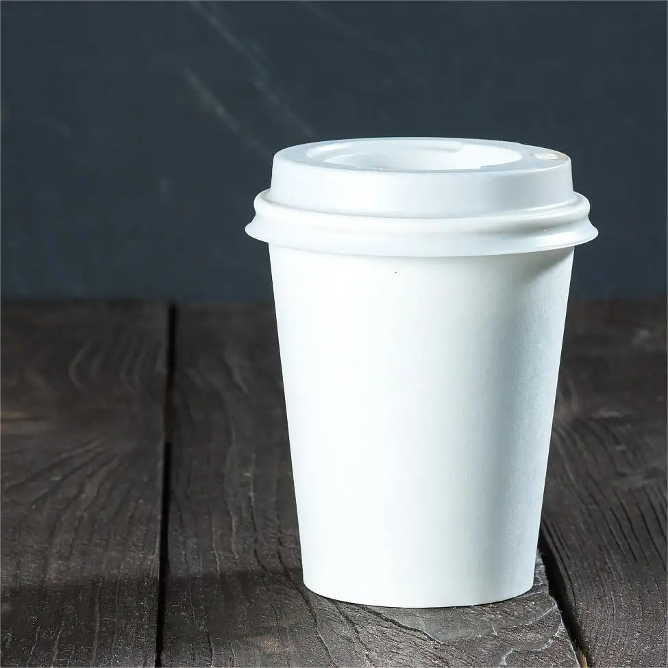 Tasses à café à Double paroi 8oz 12oz en papier avec couvercles