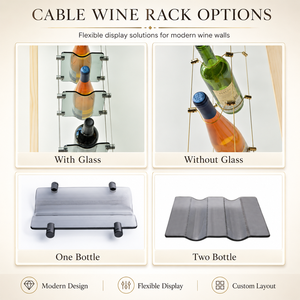 Abrazaderas laterales dobles Cable de bola <span class=keywords><strong>Tensión</strong></span> ajustable Cable moderno Sistema de estante para <span class=keywords><strong>vino</strong></span> Estante para <span class=keywords><strong>vino</strong></span> - Product Image 2