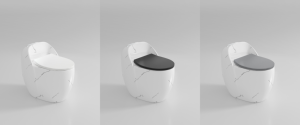 WC forma de huevo gran oferta diseño de lujo mármol blanco cerámica montado en el suelo artículos sanitarios Inodoro baño inodoro de una pieza - Product Image 5