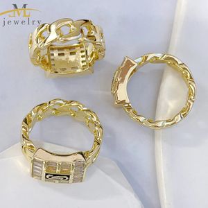 Оптовое кольцо JML из позолоченного 14-каратного золота с кубическим цирконием, модное, высококачественное, в стиле хип-хоп, европейское и американское, модель «Монако» - Product Image 6