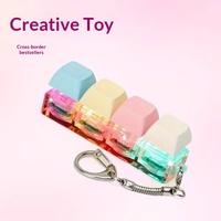 Porte-clés anti-stress lumineux en plastique, jouet à presser au bout des doigts couleur macaron, pendentif pour les 14 ans et plus, unisexe