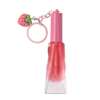 Private Label Lip Oil Fruit Pendant Glansrijke Transparante Fijne Glans Hydraterende Lipgloss Sleutelhanger