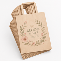 Bolsa de Papel Kraft Ecológica Reciclable con Asa Plana, Impresión Personalizada para Pizza/Sushi/Ensalada, Restaurante, Panadería, Embalaje de Regalo, OEM, Venta al Por Mayor